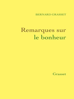 cover image of Remarques sur le bonheur